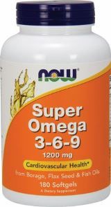 Super Omega 3-6-9 (180 softgels 1200  mg) NOW Foods